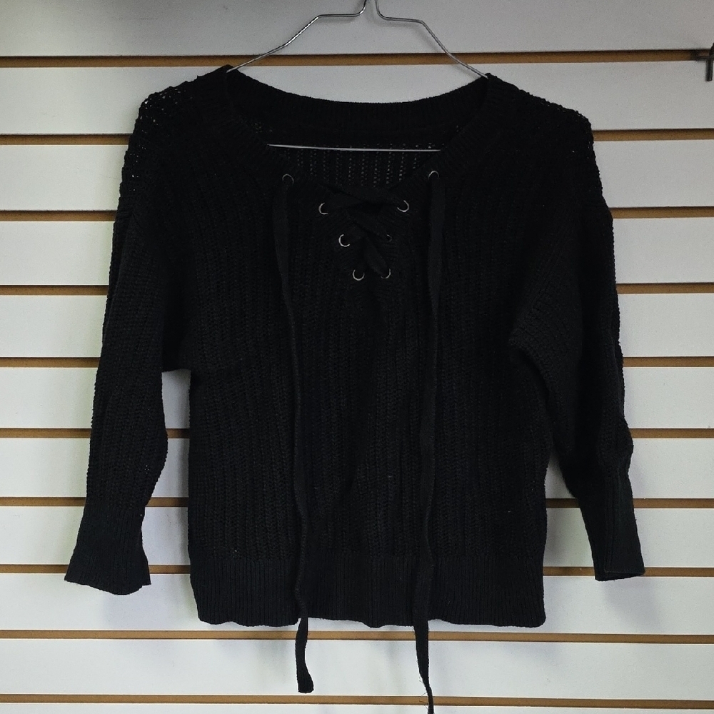 GAP Front Laceup Knitted Cotton Sweater
